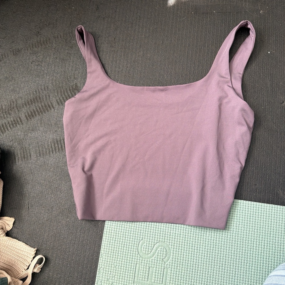 Women’s Square Neck Purple Crop Tank Top